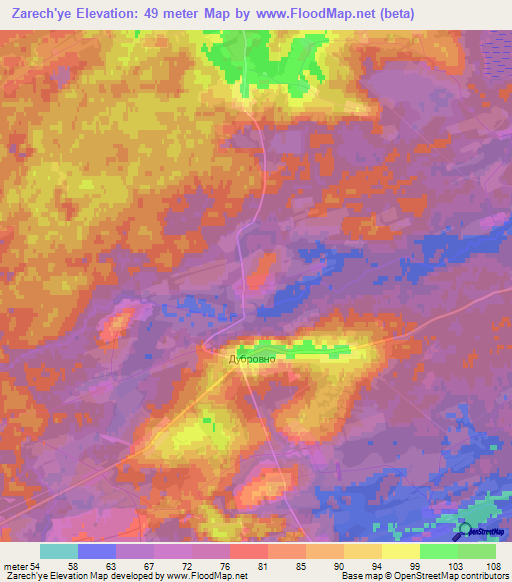 Zarech'ye,Russia Elevation Map