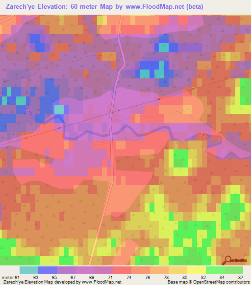 Zarech'ye,Russia Elevation Map