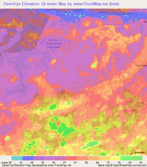 Zarech'ye,Russia Elevation Map