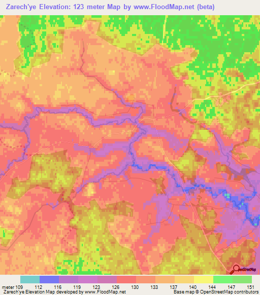 Zarech'ye,Russia Elevation Map