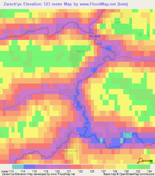 Zarech'ye,Russia Elevation Map