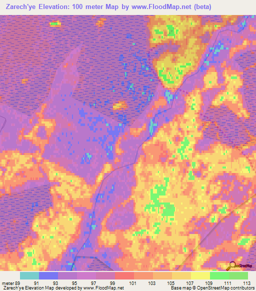 Zarech'ye,Russia Elevation Map