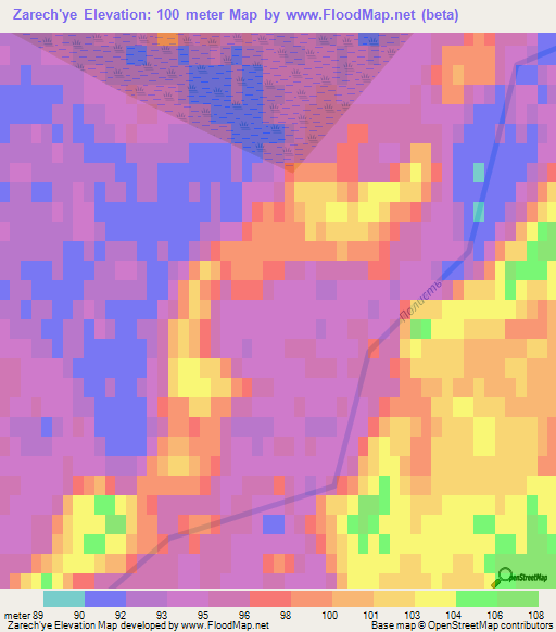 Zarech'ye,Russia Elevation Map