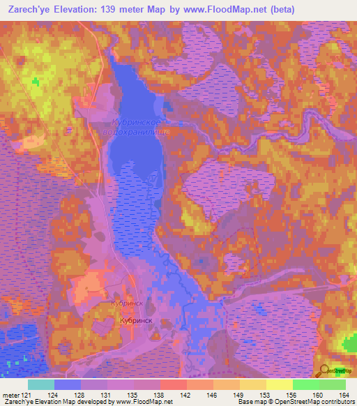 Zarech'ye,Russia Elevation Map