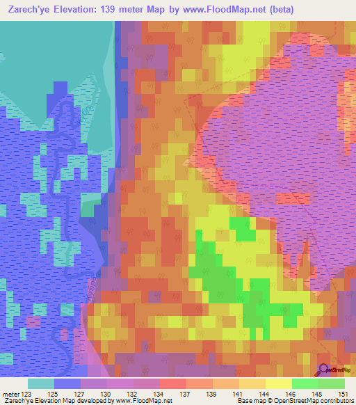 Zarech'ye,Russia Elevation Map