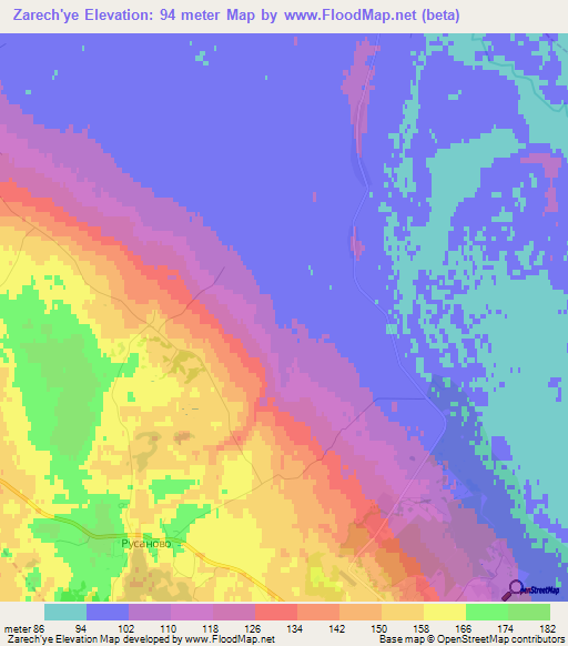 Zarech'ye,Russia Elevation Map