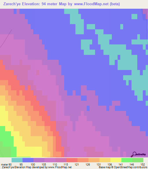 Zarech'ye,Russia Elevation Map