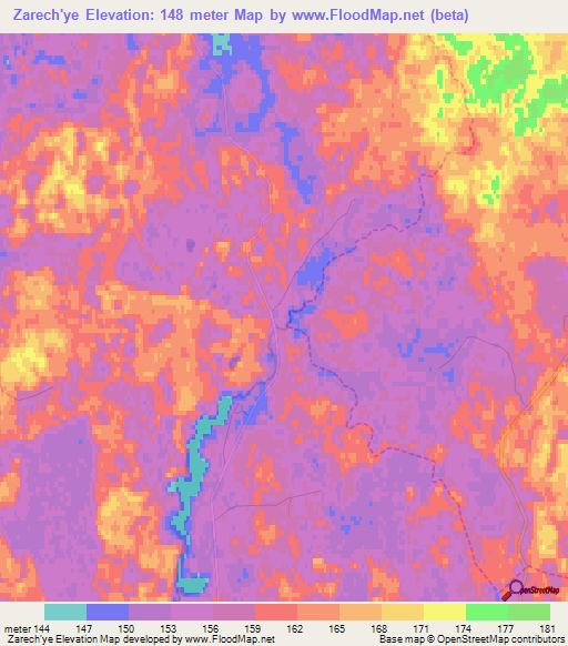 Zarech'ye,Russia Elevation Map