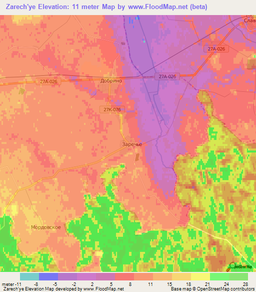 Zarech'ye,Russia Elevation Map