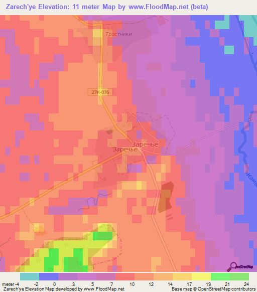 Zarech'ye,Russia Elevation Map