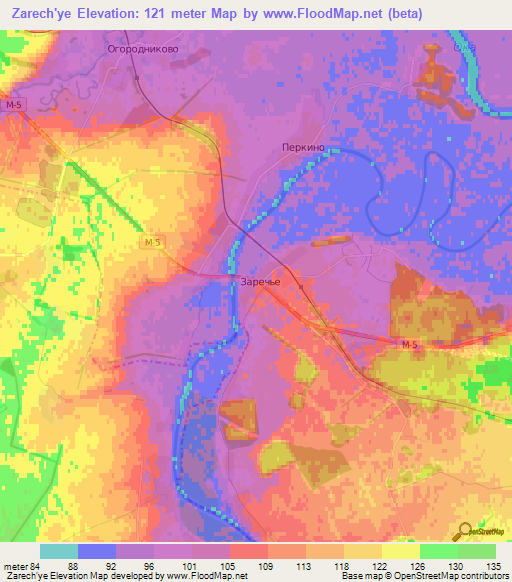 Zarech'ye,Russia Elevation Map