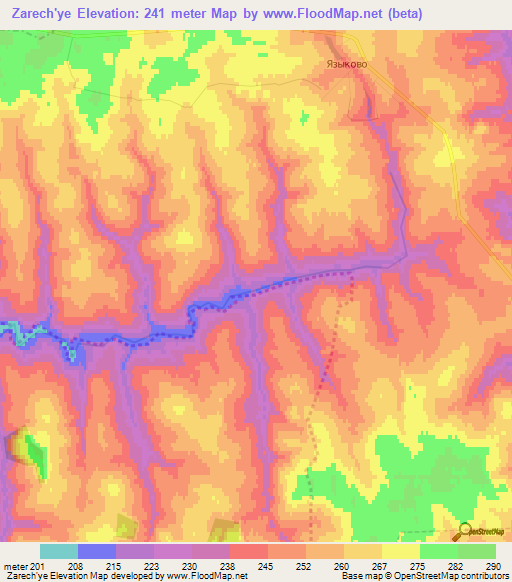 Zarech'ye,Russia Elevation Map