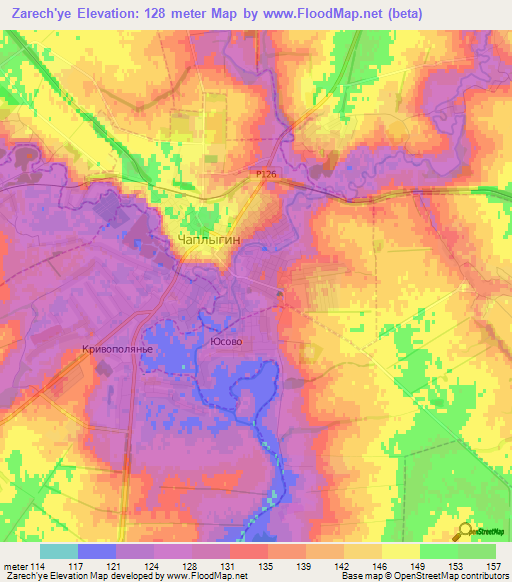 Zarech'ye,Russia Elevation Map