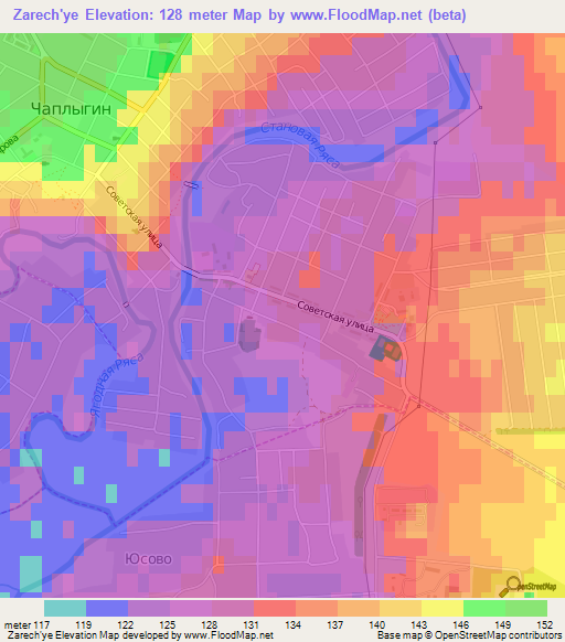 Zarech'ye,Russia Elevation Map