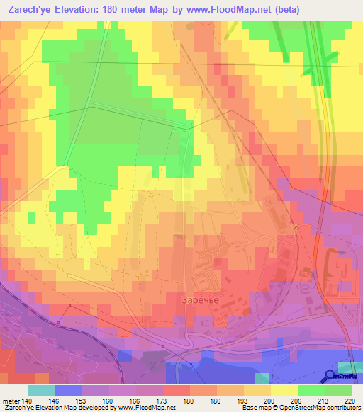 Zarech'ye,Russia Elevation Map