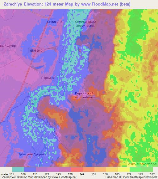 Zarech'ye,Russia Elevation Map