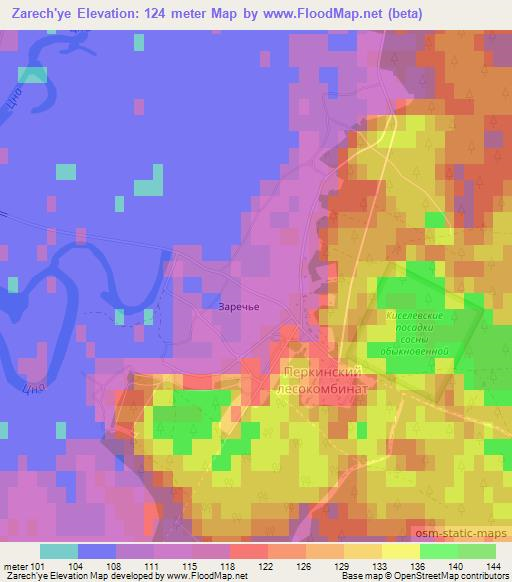 Zarech'ye,Russia Elevation Map