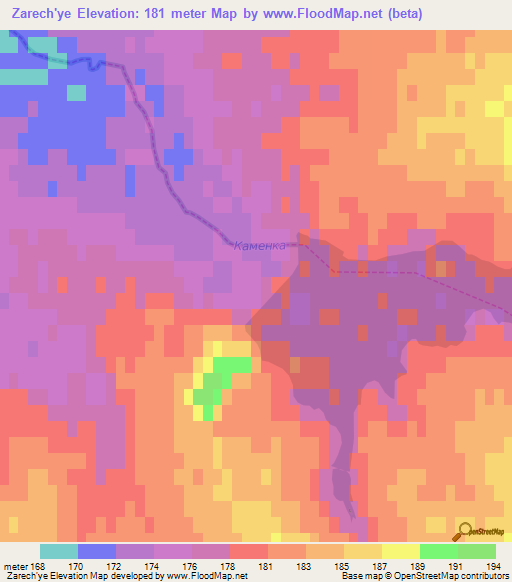 Zarech'ye,Russia Elevation Map