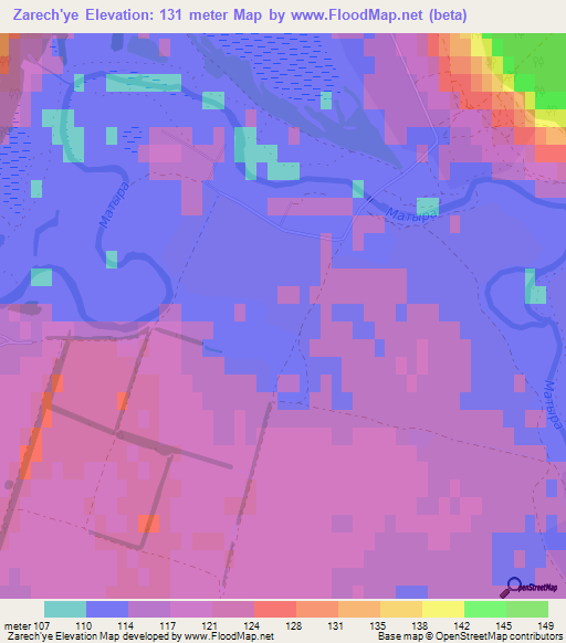 Zarech'ye,Russia Elevation Map