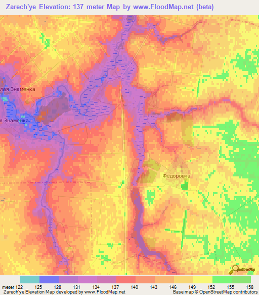 Zarech'ye,Russia Elevation Map