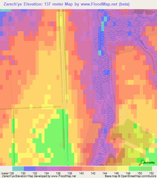 Zarech'ye,Russia Elevation Map