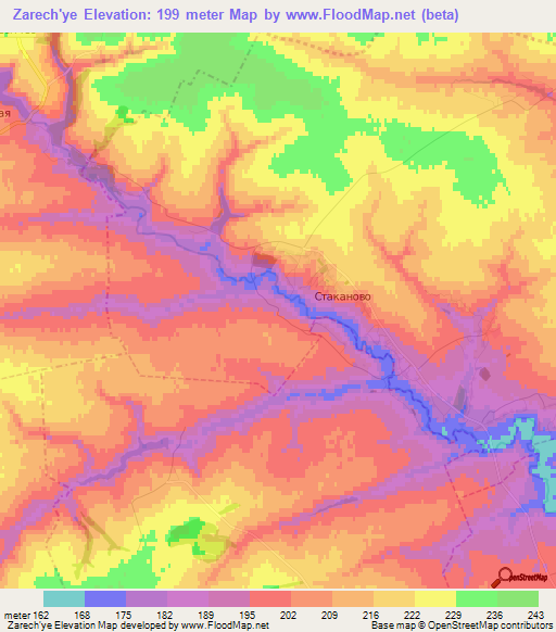 Zarech'ye,Russia Elevation Map