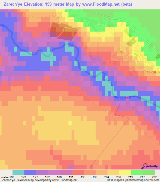 Zarech'ye,Russia Elevation Map