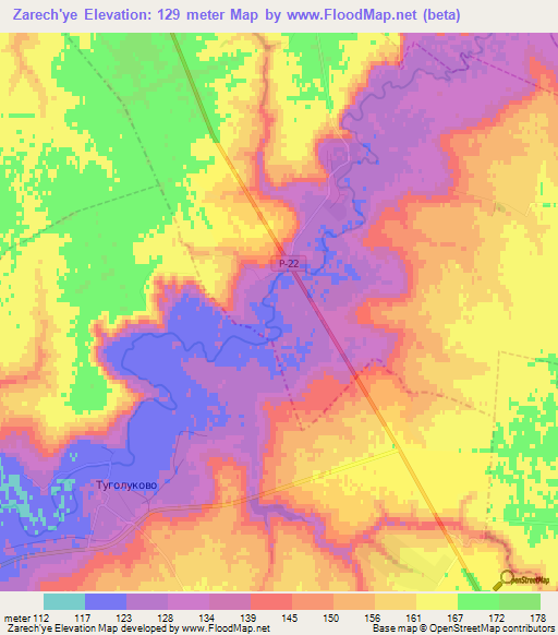 Zarech'ye,Russia Elevation Map