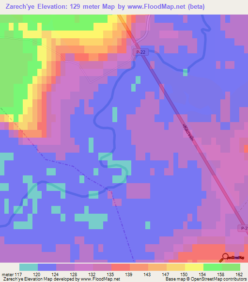 Zarech'ye,Russia Elevation Map