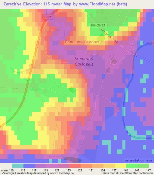 Zarech'ye,Russia Elevation Map