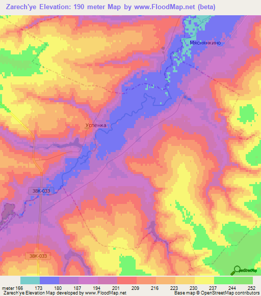 Zarech'ye,Russia Elevation Map