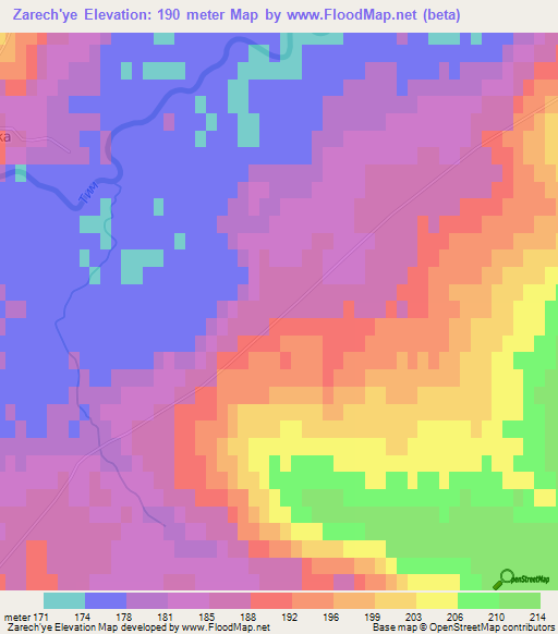 Zarech'ye,Russia Elevation Map