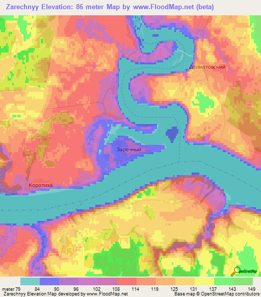 Zarechnyy,Russia Elevation Map