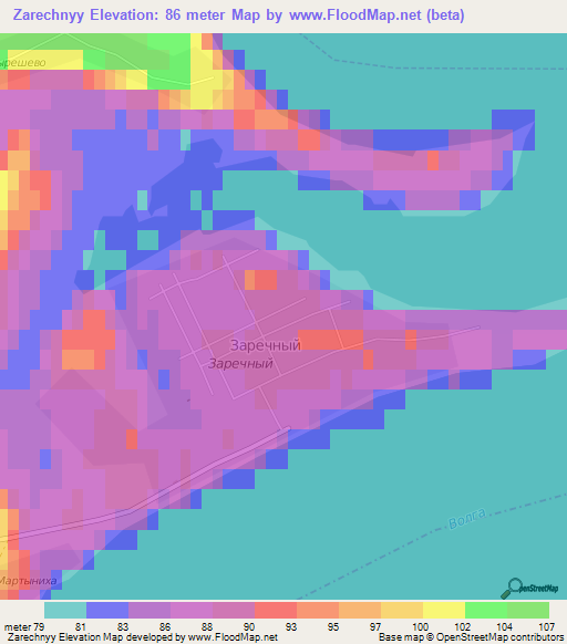 Zarechnyy,Russia Elevation Map