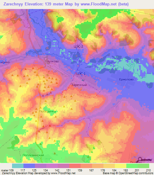 Zarechnyy,Russia Elevation Map