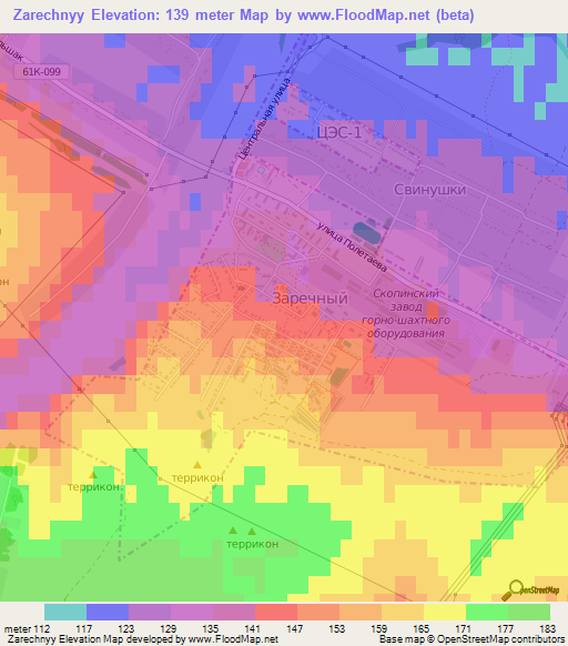 Zarechnyy,Russia Elevation Map