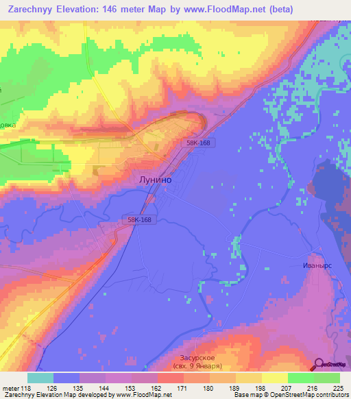 Zarechnyy,Russia Elevation Map