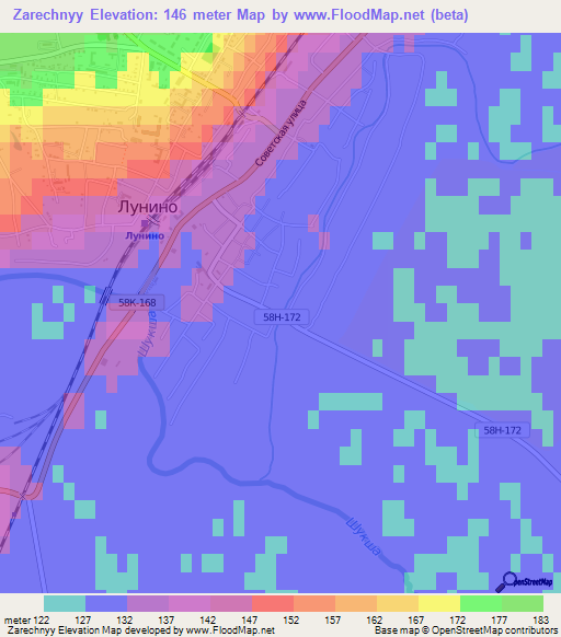 Zarechnyy,Russia Elevation Map