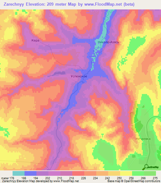 Zarechnyy,Russia Elevation Map