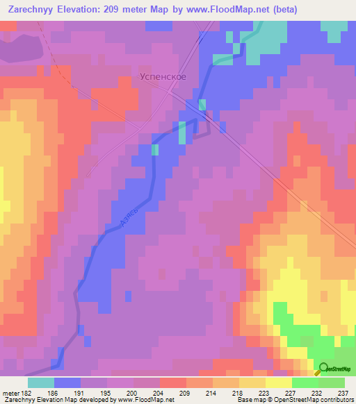 Zarechnyy,Russia Elevation Map