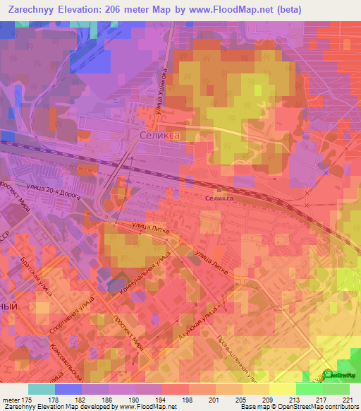 Zarechnyy,Russia Elevation Map