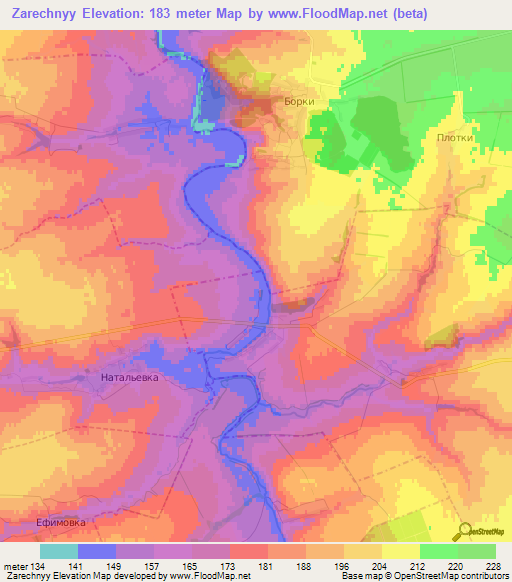 Zarechnyy,Russia Elevation Map