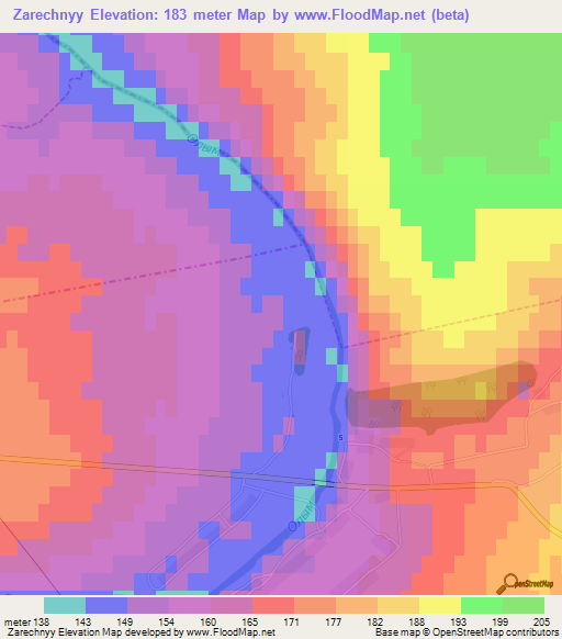 Zarechnyy,Russia Elevation Map