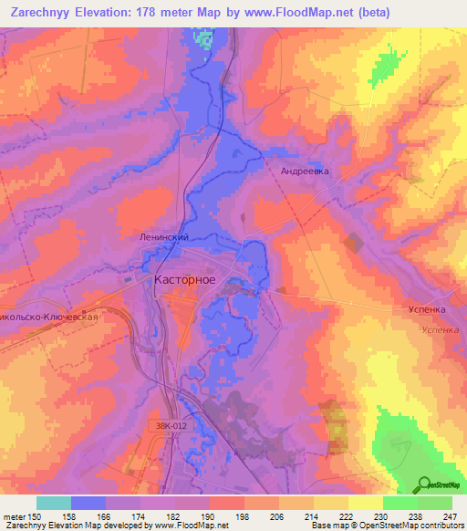 Zarechnyy,Russia Elevation Map