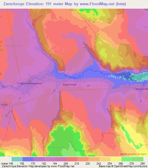 Zarechnoye,Russia Elevation Map