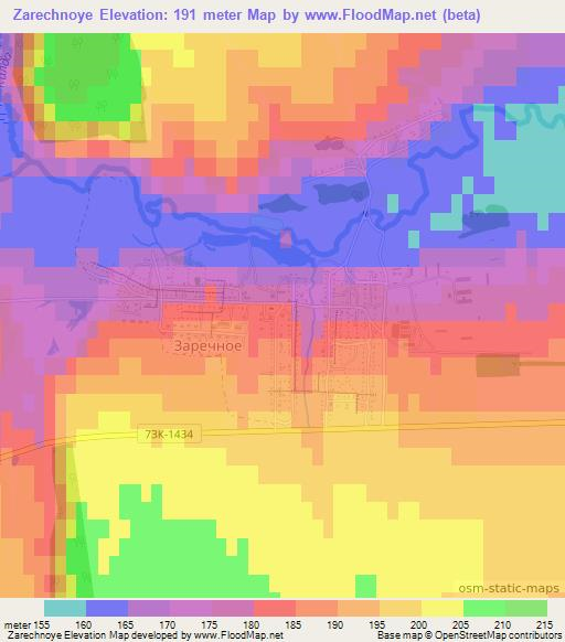 Zarechnoye,Russia Elevation Map