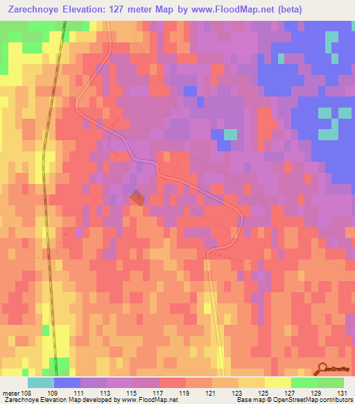 Zarechnoye,Russia Elevation Map