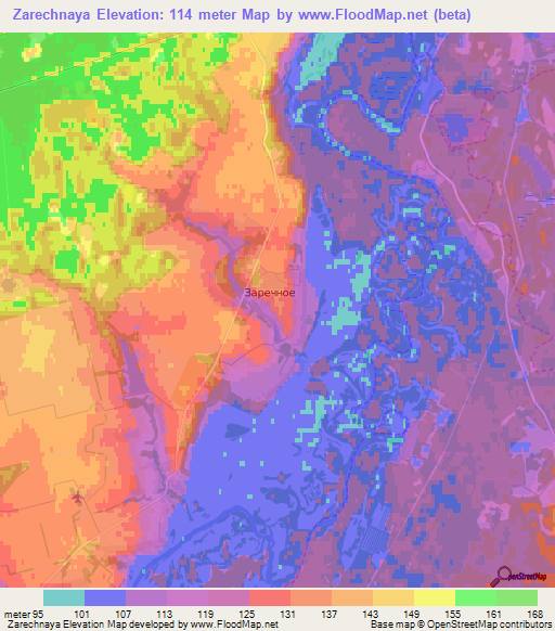 Zarechnaya,Russia Elevation Map