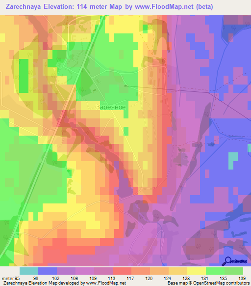 Zarechnaya,Russia Elevation Map