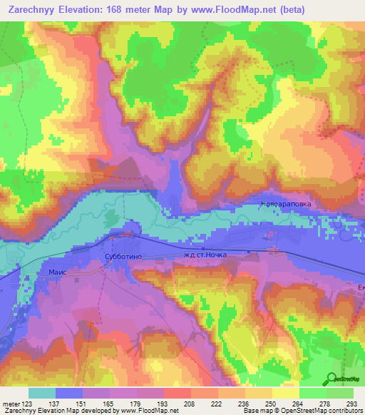 Zarechnyy,Russia Elevation Map